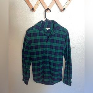 Merona Green/Blue Plaid Flannel Long Sleeve Button Down - Small
